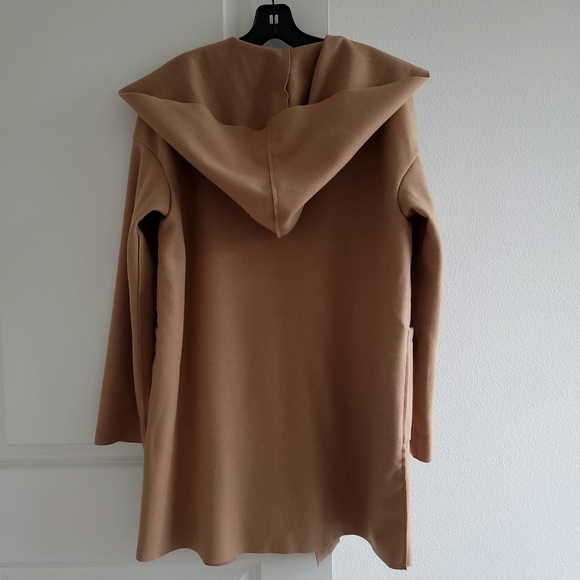 NEW) Hooded Cardigan Camel Oversize Light Coat - Picture 6 of 8
